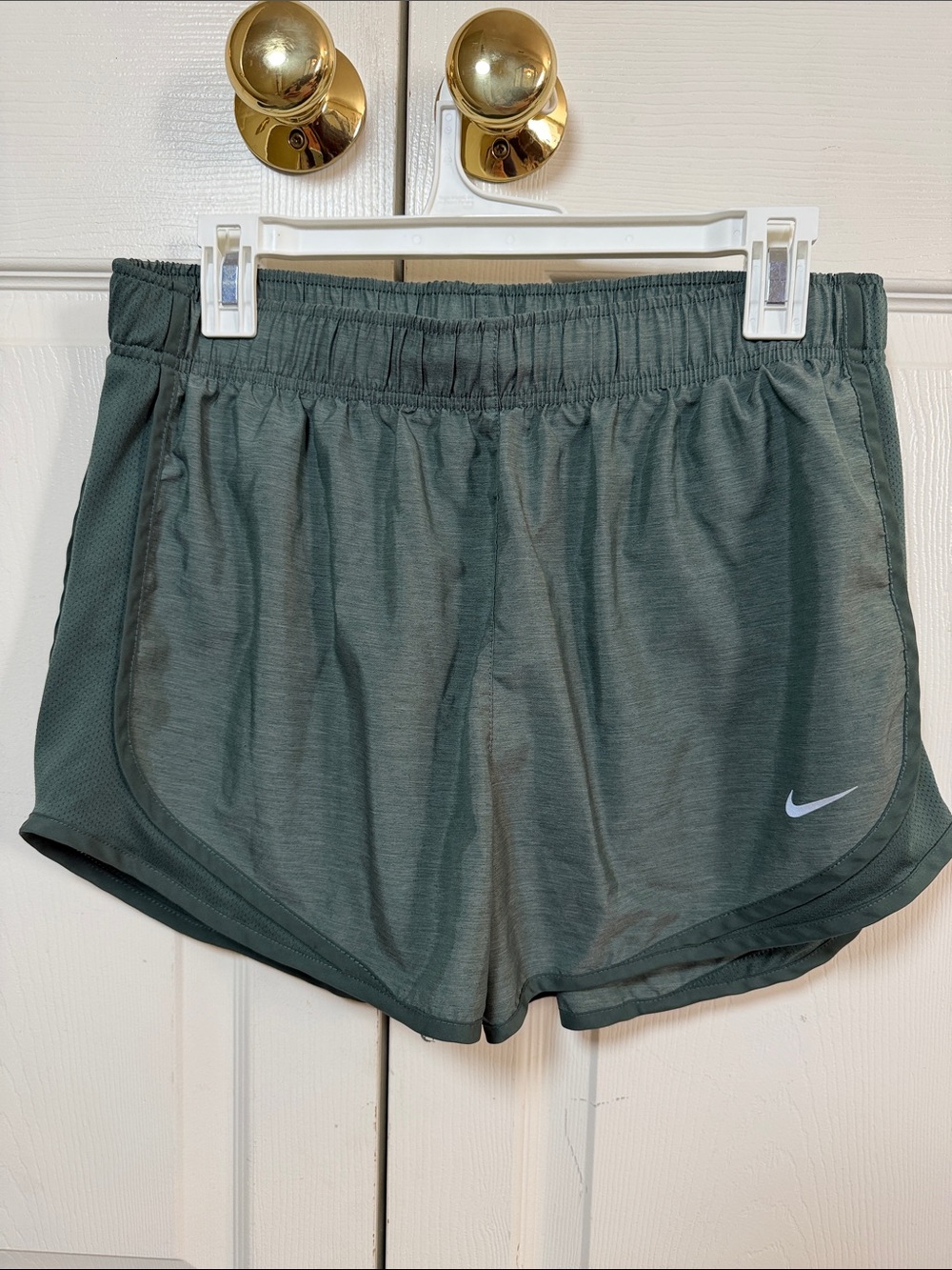 Nike Women’s Dri-FIT Running Shorts — Dark Green. Size Large